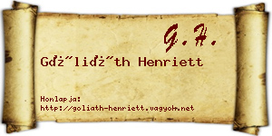 Góliáth Henriett névjegykártya